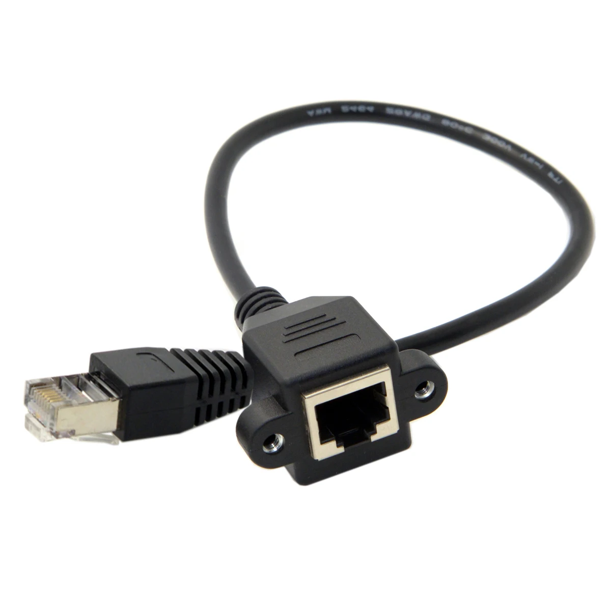 

CY 30cm 8P8C FTP STP UTP Cat 5e Male to Female Lan Ethernet Network Extension Cable with Panel Mount Holes