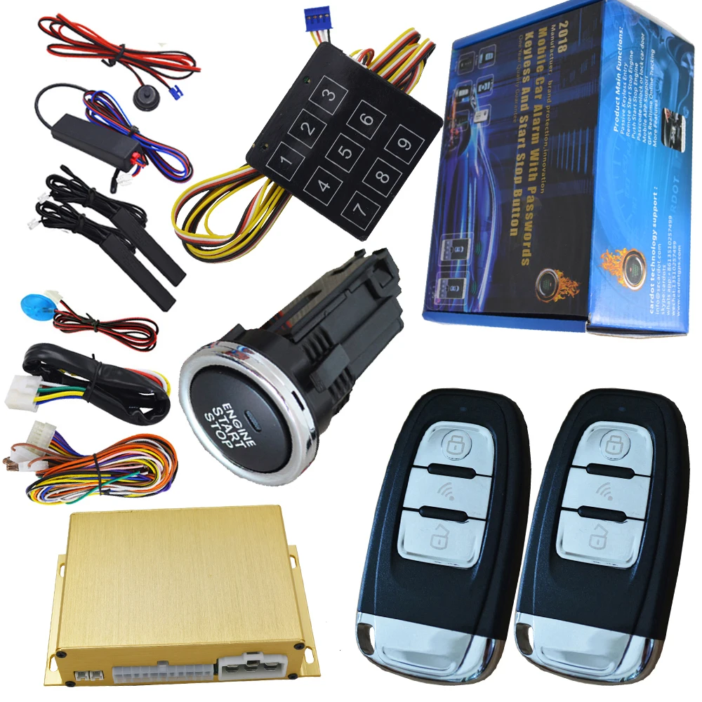 car auto engine start stop button remote keyless entry car security