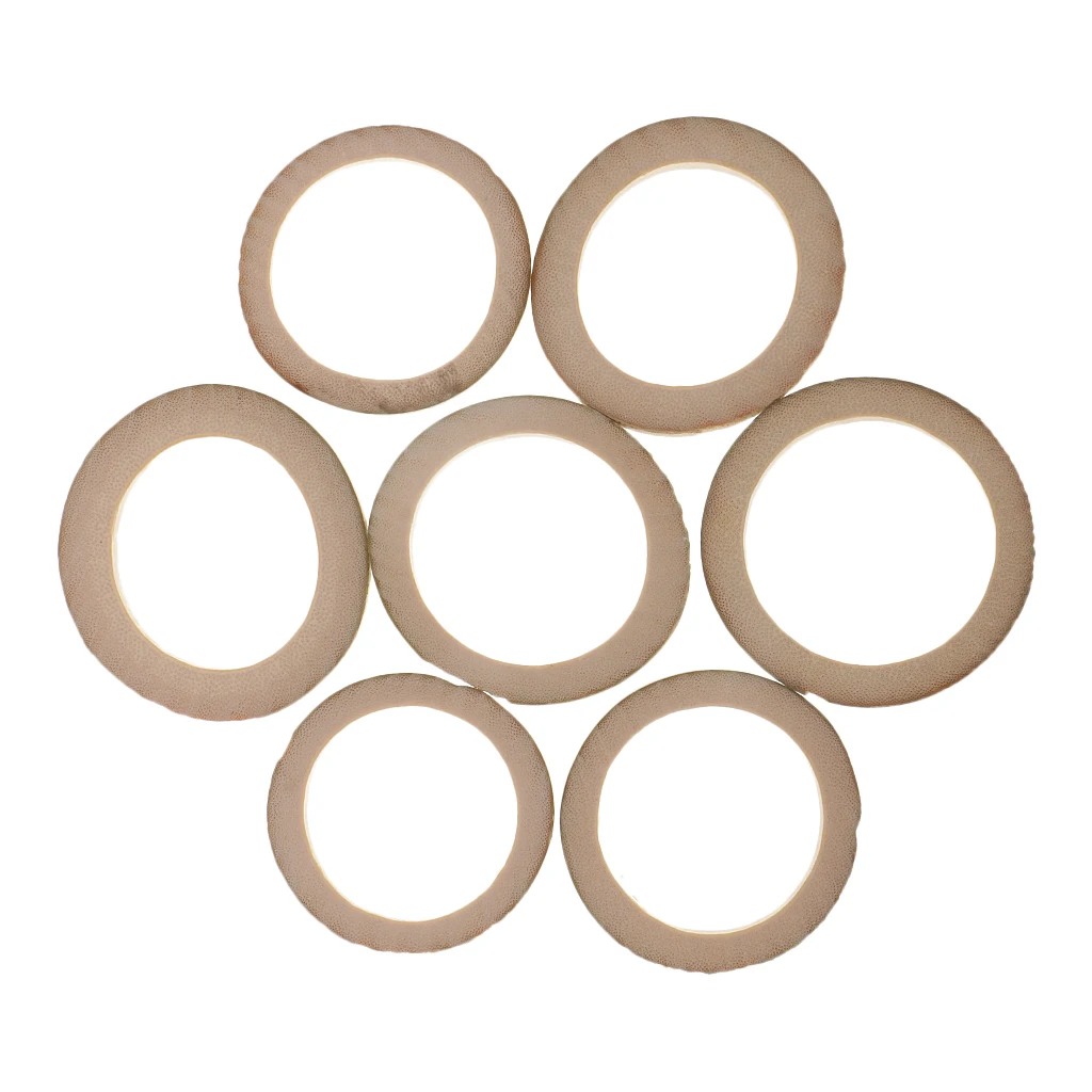 20pcs Natural Round Bamboo Flat Loop Ring Circle Slice Embellishments for Model Making Handmade DIY Craft Toys 35-50mm