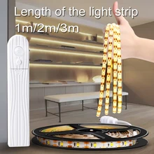 Luz de banda Led 5M USB Tira de lámpara Led Flexible impermeable con Sensor de movimiento para cocina armario escalera luz nocturna Tira de lámpara Led