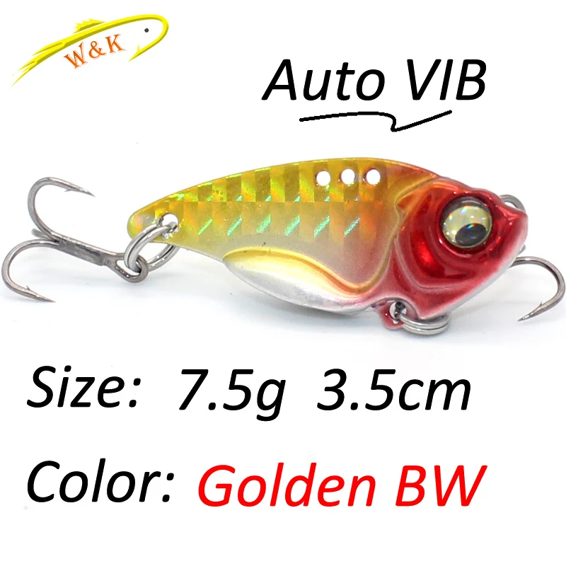 WK Hard Fishing Lure VIB Easy Fishing Tips Cuprum Alloy Action Twitching Jerkbaits Inshore Lures Metal VIB - Цвет: 7.5g Golden