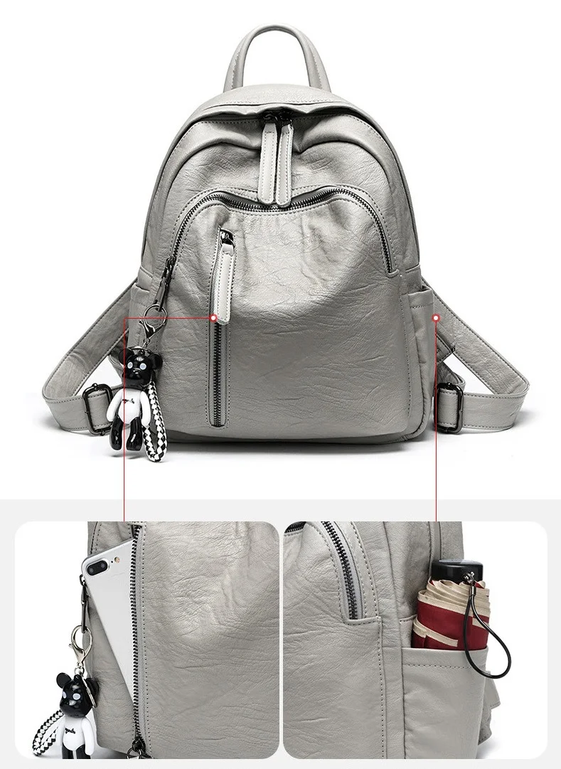 Модный женский рюкзак, кожаный рюкзак для девочек, сумки через плечо, повседневные Рюкзаки, mochila feminina, рюкзак для путешествий, C957