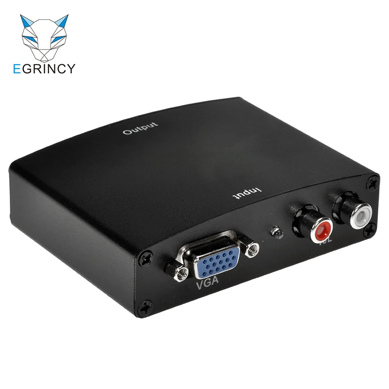 EGRINCY VGA+R/L To HDMI Converter With Audio VGA2HDMI 1080P HD 3D Audio AV RCA Adapter Connector For Projector PC Laptop To HDTV
