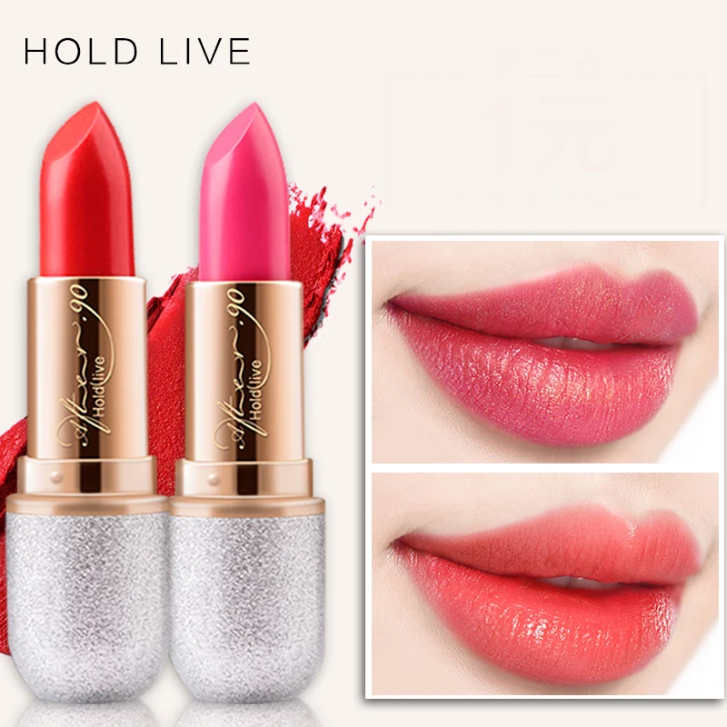 

HOLD LIVE 8 Colors Matte Lipstick Korean Makeup Waterproof 24 Colors Long-lasting Moisturizing Smooth Red Lip Stick Nude Make Up