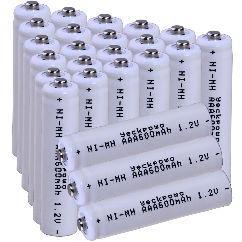 Real capacity! 24 pcs AAA 1.2V NIMH rechargeable batteries 600mah for camera razor toy remote control flashlight | Электроника