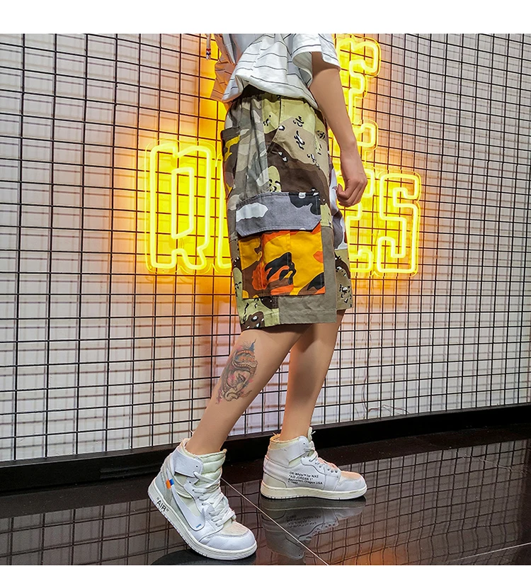 Весна и лето новые модные большие размеры Мужские Ретро японские Harajuku Tide хлопковые повседневные шорты