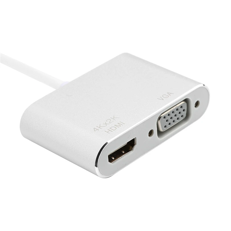 Feniores 2 в 1 USB C HDMI VGA адаптер Тип к 4K Thunderbolt 3 для Apple Macbook или iMac S30| |
