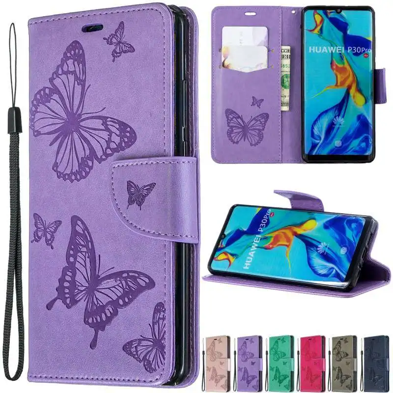 

For Huawei P20lite2019 P30 Pro Butterfly Embossing PU Leather Wallet Case For Huawei Y5/Y6/Y7 2019 PSmart 2019 Honor 8A 8C 7A 7C