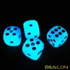 Bescon Two Tone Glowing Dice D6 16mm 12pcs Set of ICY ROCKS, 16mm Six Sided Die (12) Block of Glowing Dice 3