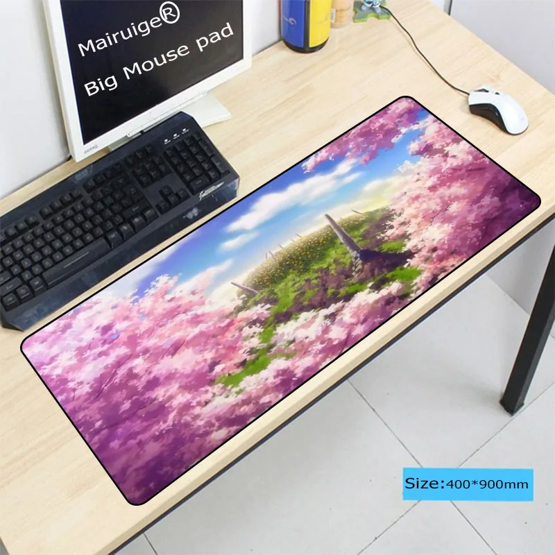 Mairuige Pink Flower Large Mouse Pad Overlock Edge Big Gaming mouse Pad Send BoyFriend the Best Gif