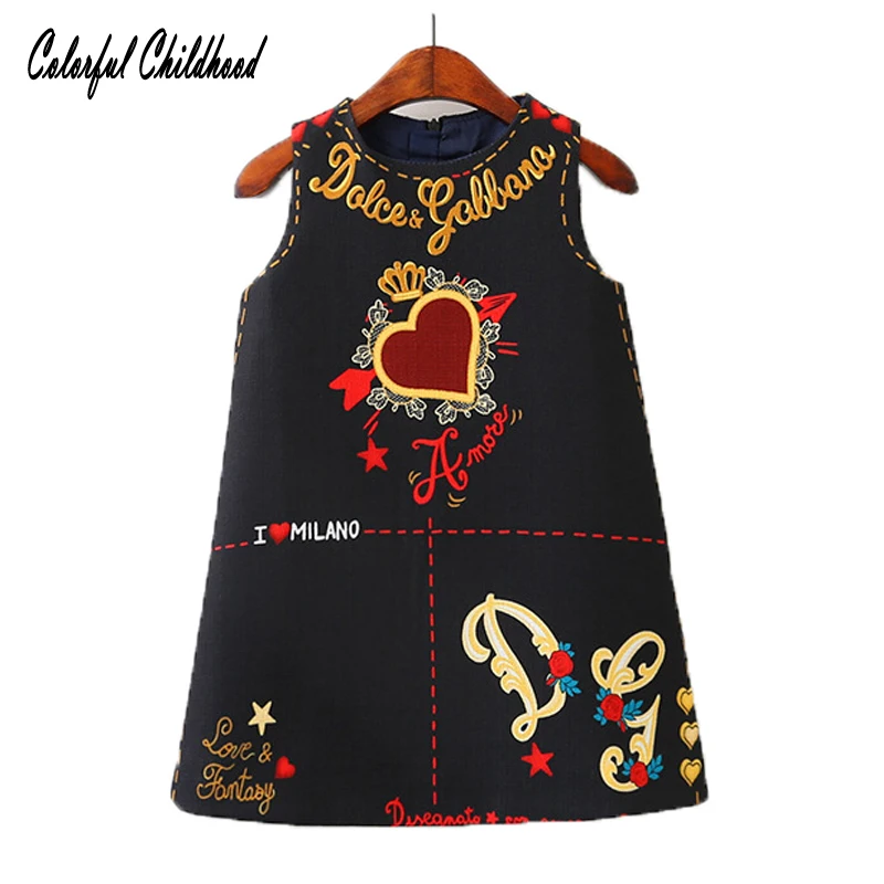 Детское платье без рукавов с круглым вырезом и вышивкой|baby girl dress|designer baby dressesbaby