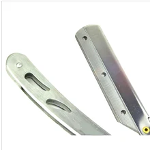 Серебряный тон нержавеющая сталь/пластик горло отрезать бритье прямые бритвы Мода бритья и удаления волос