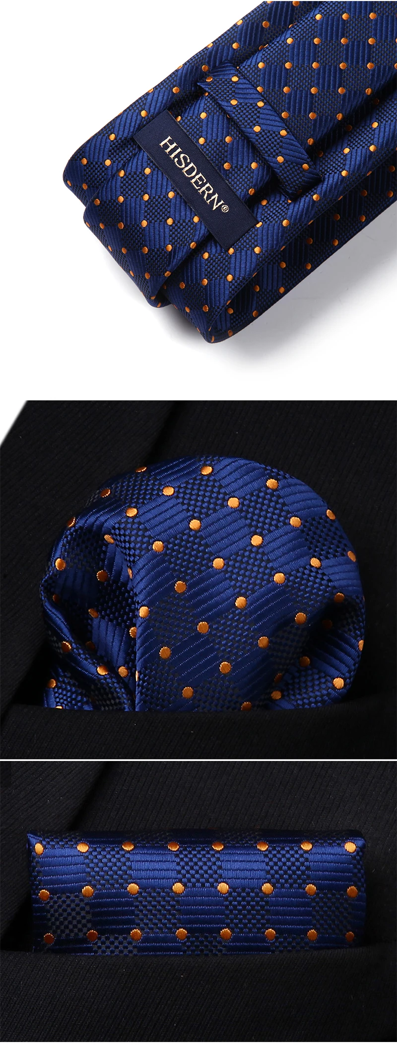 Мужской галстук сплетенные шелковый галстук новый Темно-синие пледы DotHanky комплект TC3040V8S вечерние свадебные классические модные платок