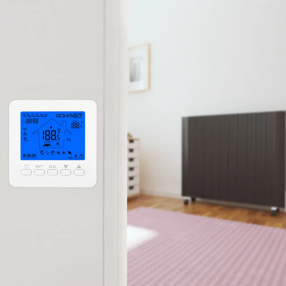 Wifi Smart Wi-Fi Programmable Digital Touch Screen Thermostat Heating Thermostat Warm Floor Electric System APP Voice