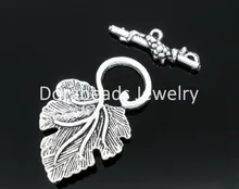 DoreenBeads 20 Sets Silver Tone Grape Charm Toggle Clasps Findings (B05428), yiwu