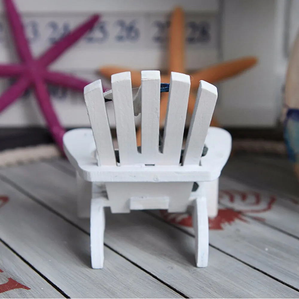 MENGXIANG деревянное Ремесло Мини пляжное кресло миниатюрное для домашнего горшка украшения 9,3*7,4*9,3 см