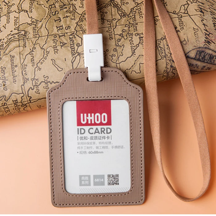 Name Badge Holder High Quality Soft PU Leather Employee