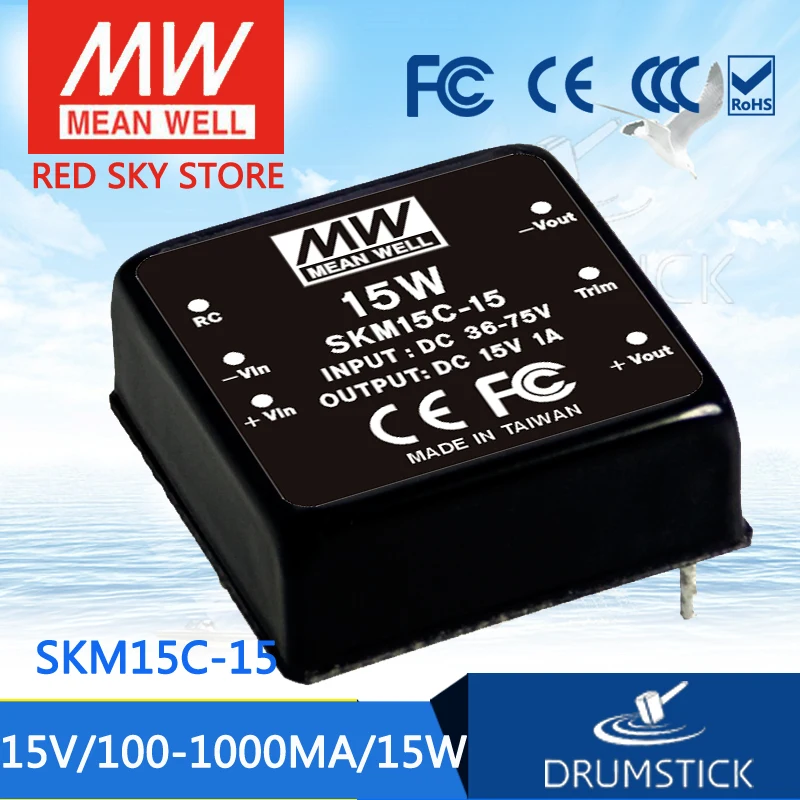 

MEAN WELL SKM15C-15 15V 1000mA meanwell SKM15 15V 15W DC-DC Regulated Single Output Converter