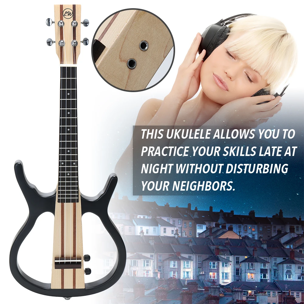 

4 Strings 26in Beautiful Sound Ukulele Acoustic Electric Little Guitar Connect the Earphone and Speaker Ukulele for Performance