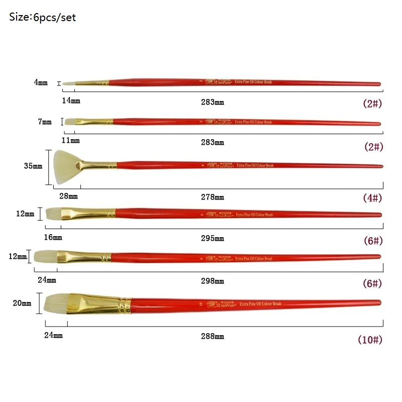WINSOR& NEWTON щетины художник специальные Краски кисти нефти и кисти для акриловых красок товары для рукоделия 4 шт./компл. или 6 шт./компл