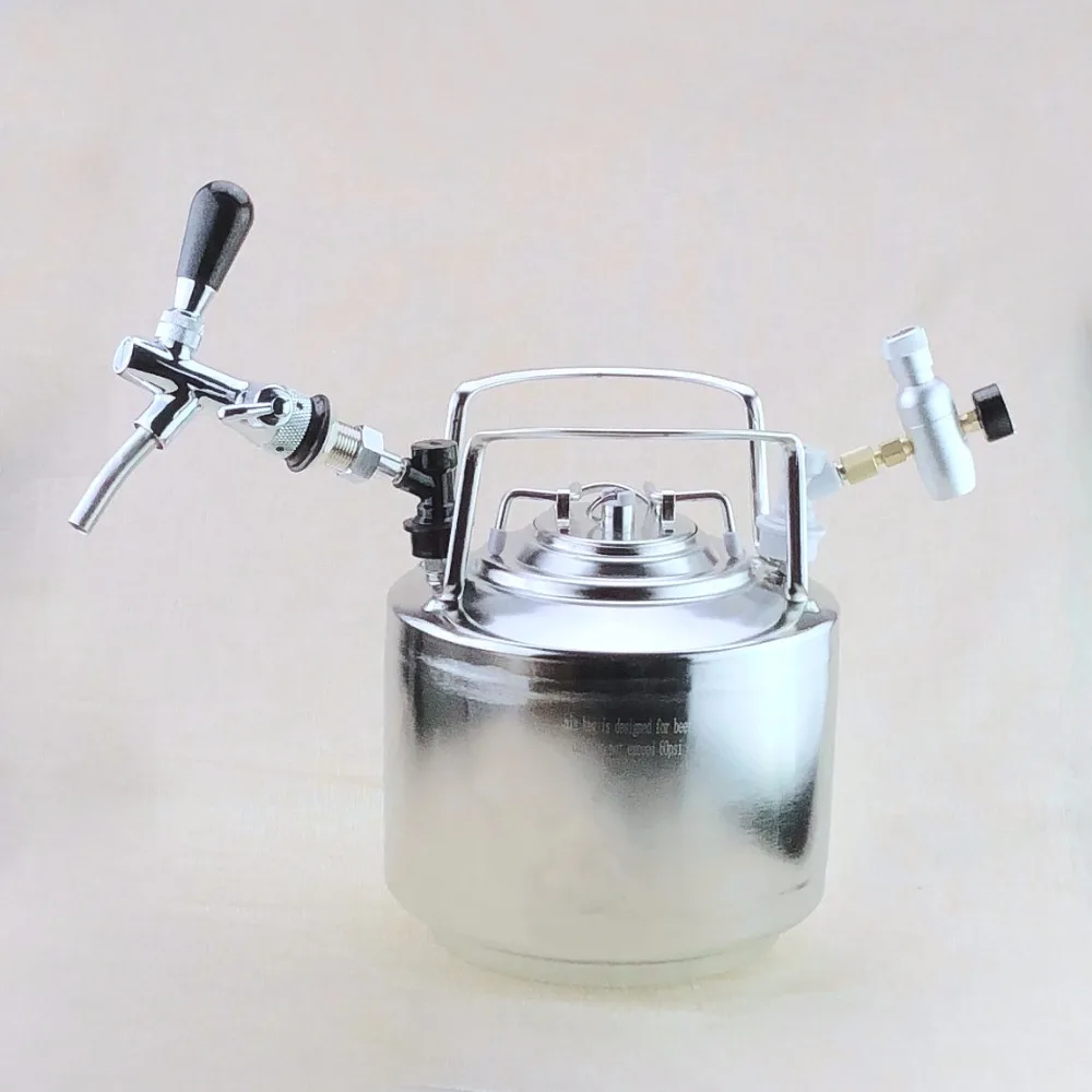 Stainless Steel 304 Ball Lock Cornelius 6L Beer Keg & Adjustable Beer