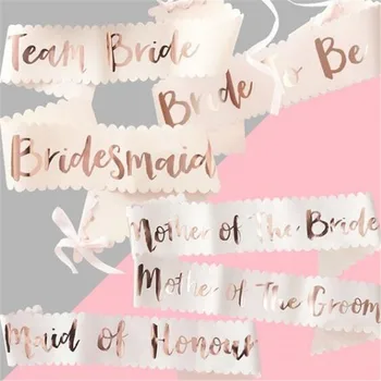 

Team Bride to be Rose Gold Sash Hen Bachelorette Party Decorations Wedding Bridal Shoulder Marriage Bride to Be Party Supplies