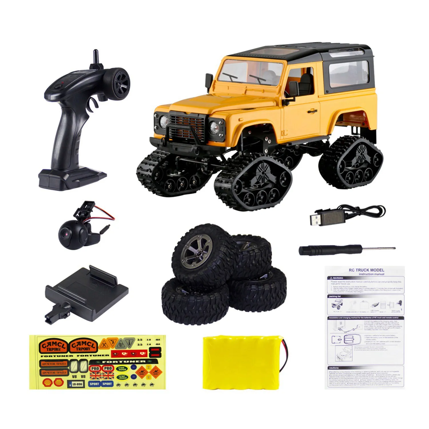 1:16 Rc 2,4 Ghz 4Wd гусеничное колесо металлическая рама Rc автомобиль Rtr игрушка