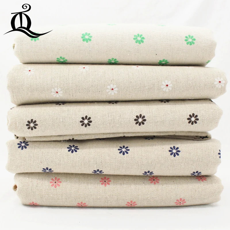 

free shipping Printed dog Footprint cotton and Linen Fabric by meter Retro Vintage sewing crafts cotton fabric 50*150cm c6