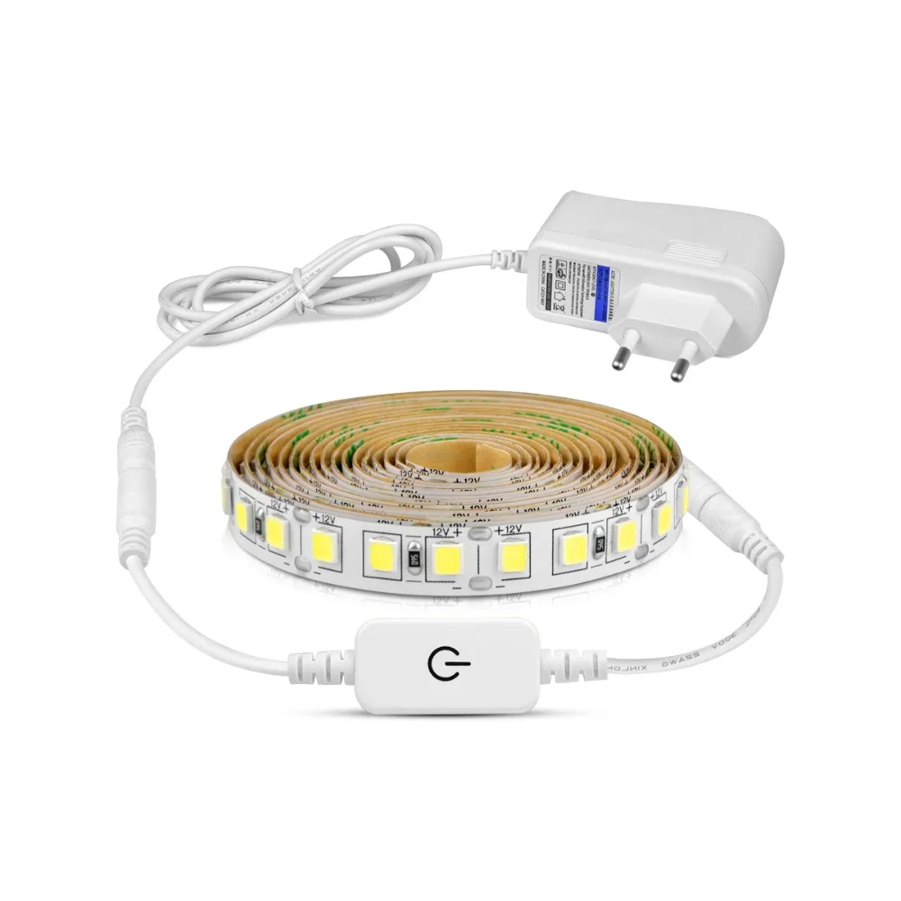 Dimmable сенсорный выключатель 4040 SMD Светодиодная лента 12 В 5 м 110 220 гибкая Диодная