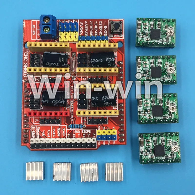 

10 set New cnc shield v3 engraving machine / 3D Printer / + 4pcs A4988 driver expansion board