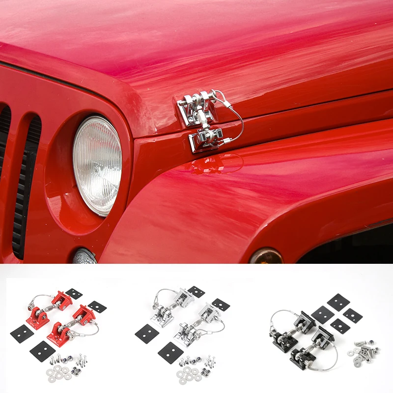 SHINEKA Retro Style Car Hood Lock Latch Catch Engine Protection Hood Pin Kit for Jeep Wrangler JK 2007 Up Accessories Styling SHINEKA Retro Style Car Hood Lock Latch Catch Engine Protection Hood Pin Kit for Jeep Wrangler JK 2007 Up Accessories Styling