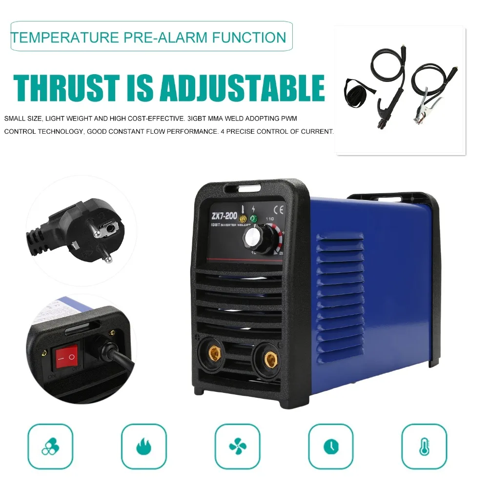 

Professional MMA Continuous Welding Machine ZX7-200 IGBT Inverter Weld Manual Equipment PWM Control 220V Weldering Accessory