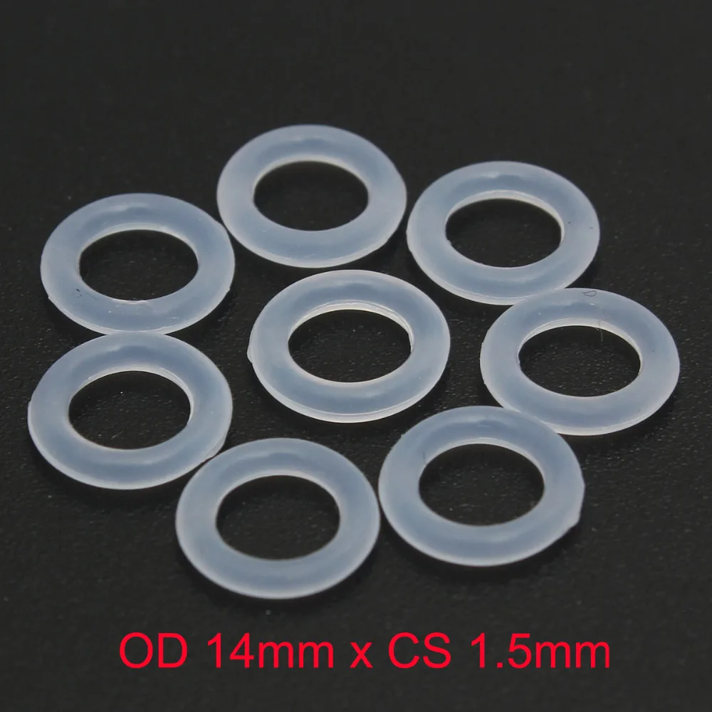 OD 14mm x CS 1.5mm VMQ PVMQ SILICONE Rubber Washer Translucent O ring O