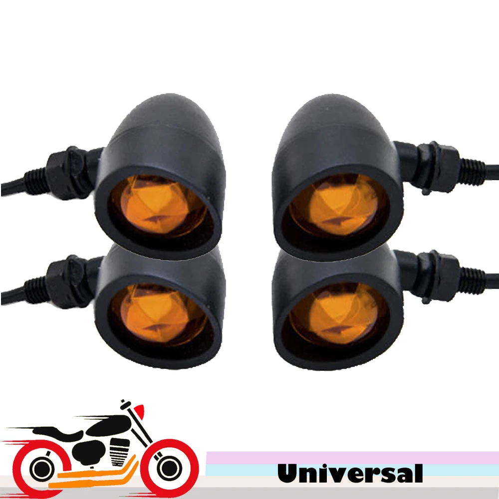 

4x Motorcycle Motorbike Turn Signal Flasher Front Rear Indicator Light For Harley Davidson XL Sportster 1200 Custom