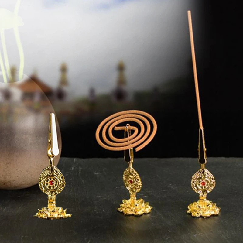 

Incense Mosquito Coils Clip Holder Metal Religious Home Decoration Decals Decor