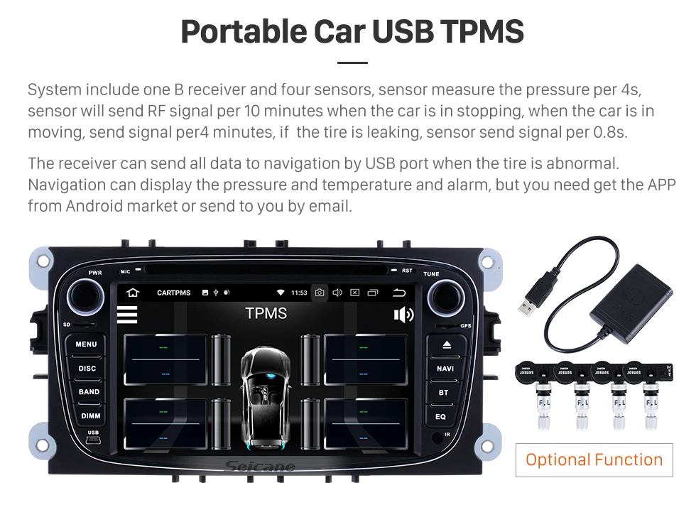 Flash Deal Seicane 2Din Android 8.0 7" Car Radio GPS Multimedia Player Head Unit For Ford Focus TRANSIT CONNECT MONDEO S-max 23