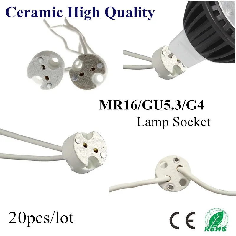 20X MR16 Holder GU5 3 G4 Ceramic Lamp Base Socket LED CFL Halogen Light lamp holder