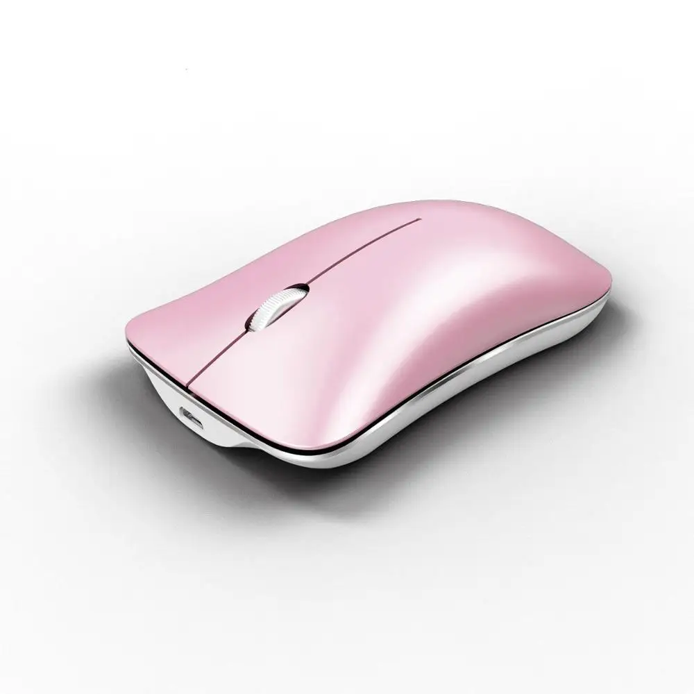 Розовая Беспроводная Bluetooth 3,0 мышь для девочек+ 2,4 ГГц 1600 dpi беспроводная мышь бесшумный щелчок USB перезаряжаемая мышь 3,7 в 8 мА Энергосбережение - Цвет: Pink
