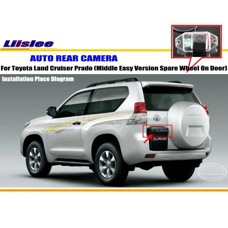 

Liislee For Toyota Land Cruiser Prado (Middle Easy Spare Wheel) / Reverse Parking Back Up Camera / License Plate Light Camera