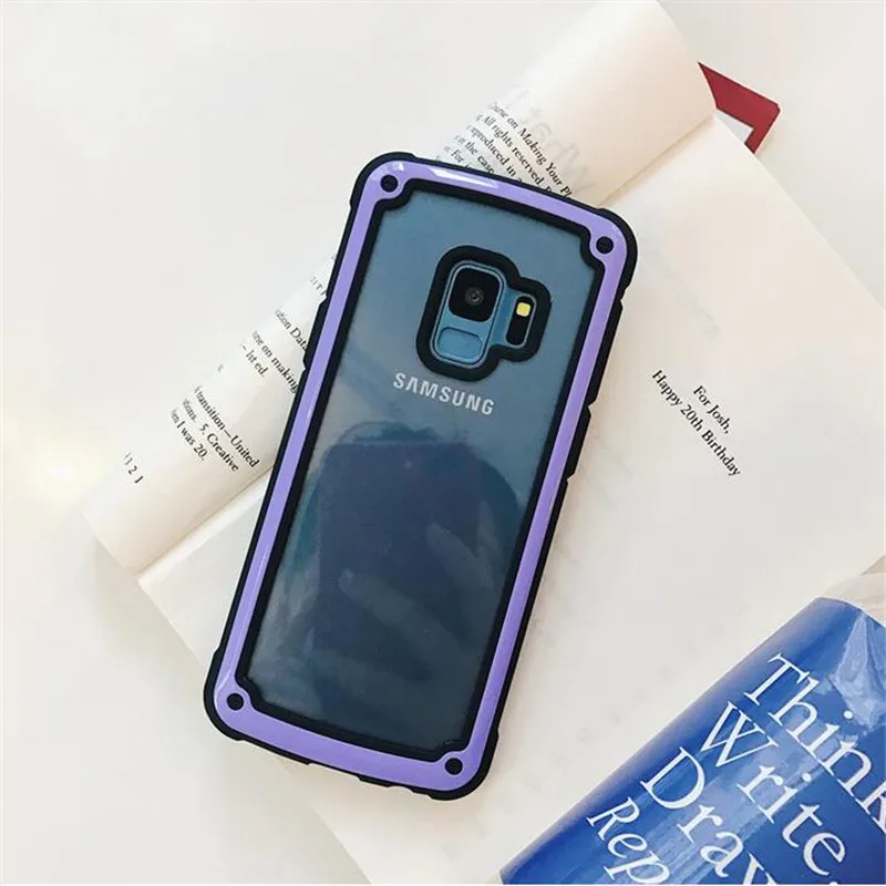 DCHZIUAN для samsung S10 S10 Plus S10e S9 S8 Plus Note 9 Note 8 чехол Модный Простой Противоударный прозрачный жесткий мягкий чехол для телефона - Цвет: PURPLE