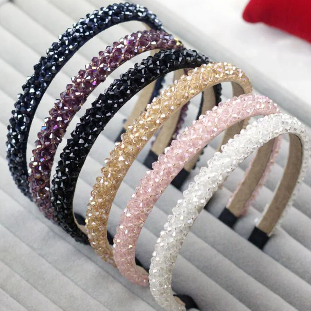

Girls Shiny Luxury Rhinestone Hair Band High Quality Diamond Hair Hoop Accessories for Women Crystal Headbands Ornaments
