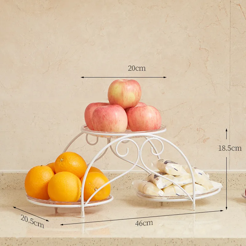 Фруктовая тарелка гостиная креативный домашний многослойный Европейский пластиковый скандинавский фруктовый корзина десертный стол Дисплей Стенд конфеты блюдо - Цвет: white