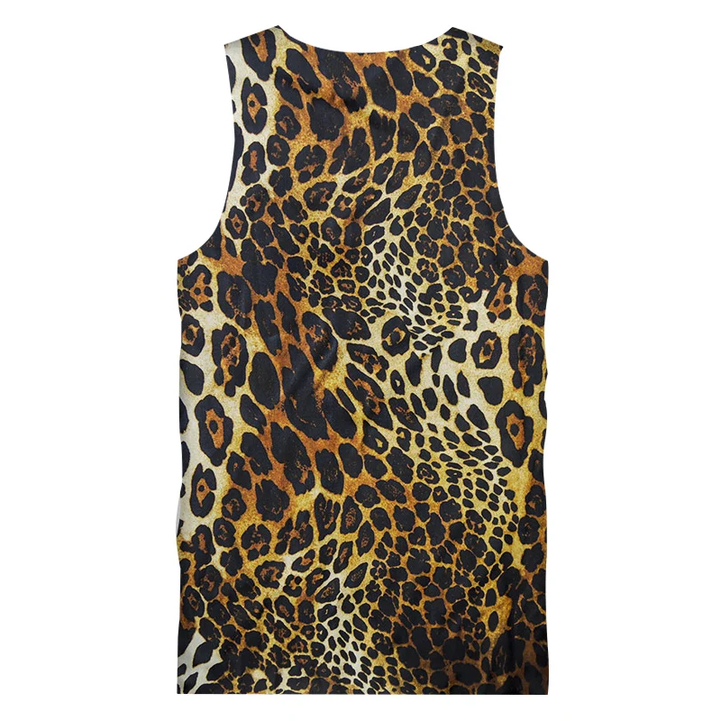 UJWI Vest Man New Bodybuilding 3D Tank Tops Printed Leopard Streetwear Large Size Garment Men Spring Sleeveless Shirt