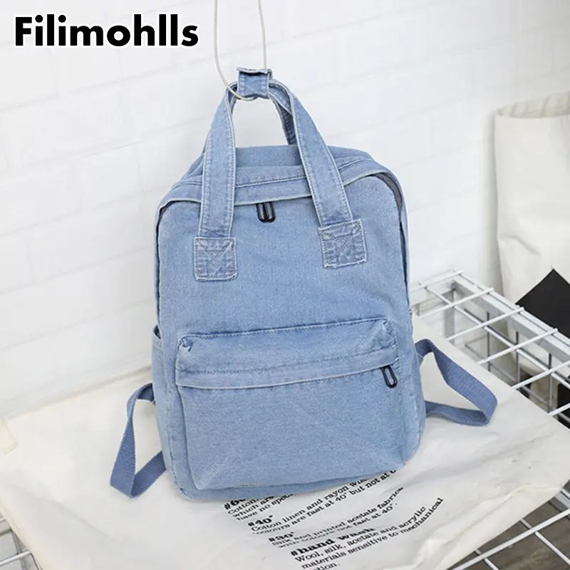 

Denim Women Backpack Children Bag Packbags Korean Shoulder Bag For Teenage Girl College School Bag Bagpack Rucksack F-499