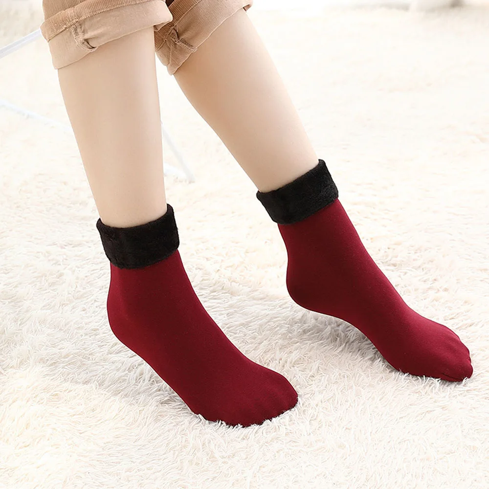 Популярные зимние носки Wamer, женские утепленные теплые шерстяные кашемировые зимние носки, бесшовное бархатное сапоги, носки для сна для мужчин и женщин s