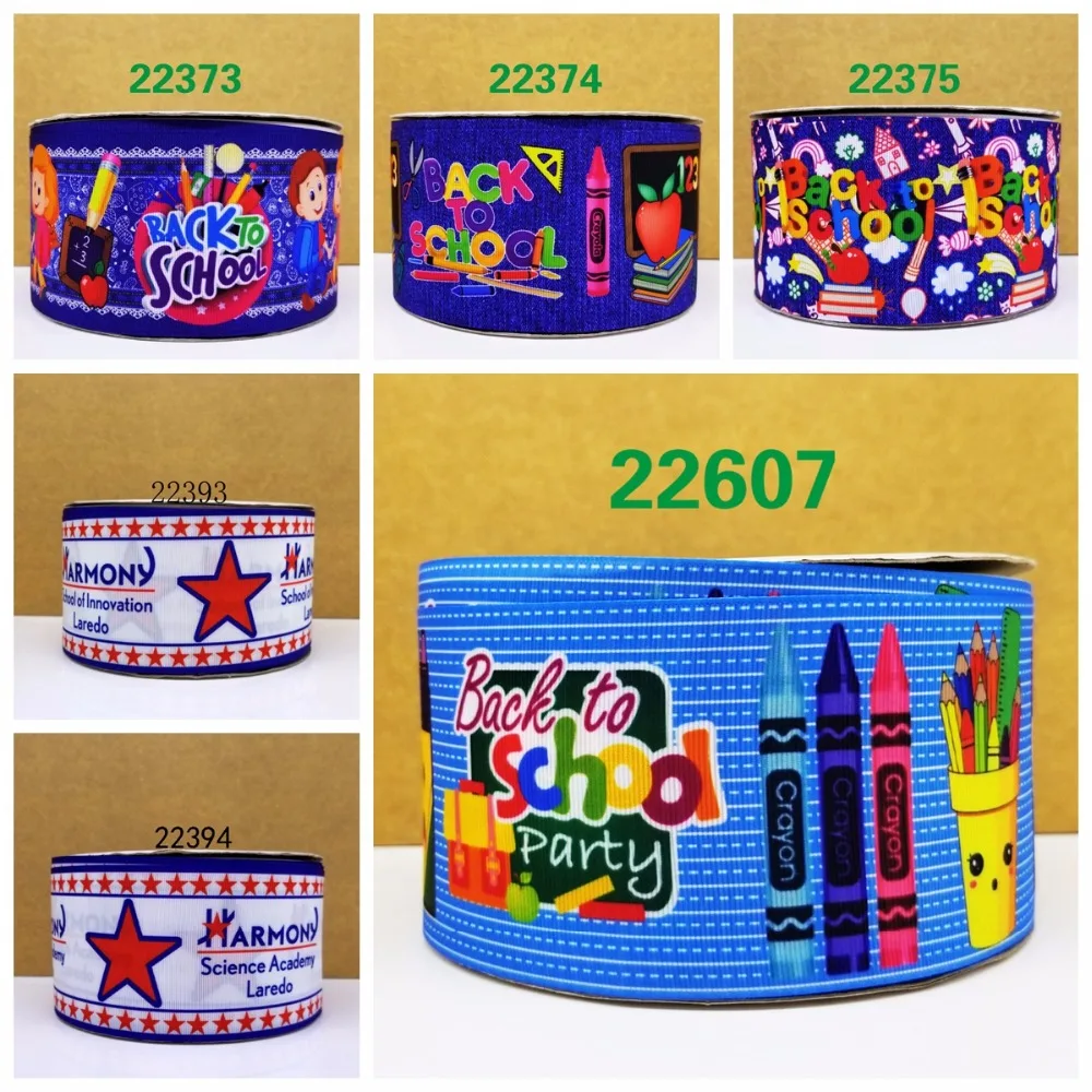 

Free shipping 50 yard per size back to school ribbon printed grosgrain ribbon 22607