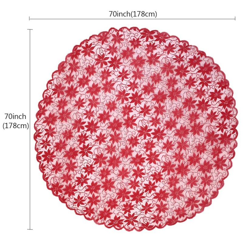 Мягкая скатерть с цветочным дизайном, красная кружевная стеклянная скатерть, Рождественское украшение для комнаты, свадебной вечеринки