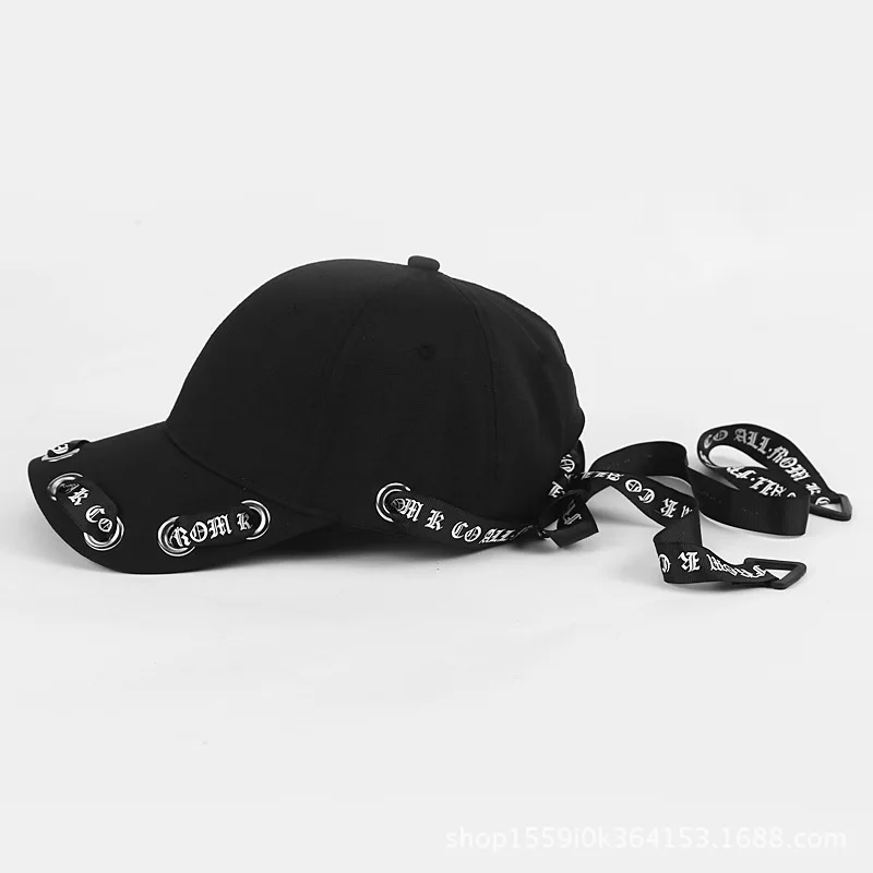 Однотонные черные бейсболки с корейским логотипом и ремнем в стиле хип-хоп, бейсболки для взрослых и подростков, повседневные кепки