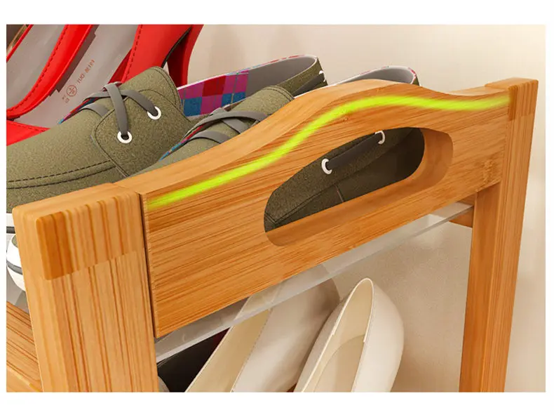 شحن مجاني 4 الطبقة خشب متين خزانة خذاء نان حذاء من الخيزران رفوف بسيط رفوف رفوف رفوف زهرة