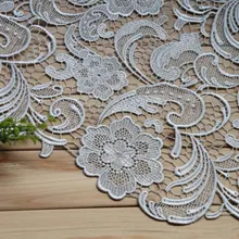 Гипюровая кружевная ткань, серебристо-серая кружевная ткань с классическим цветочным узором, венецианская кружевная ткань, африканская кружевная ткань